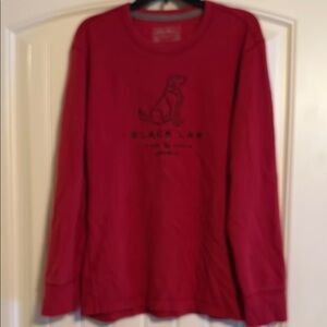 Black Lab Red Long Sleeve Shirt